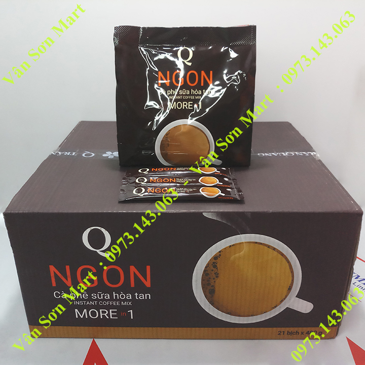 Thùng cà phê sữa Ngon Trần Quang 21 bịch 480g (24 gói dài x 20g)