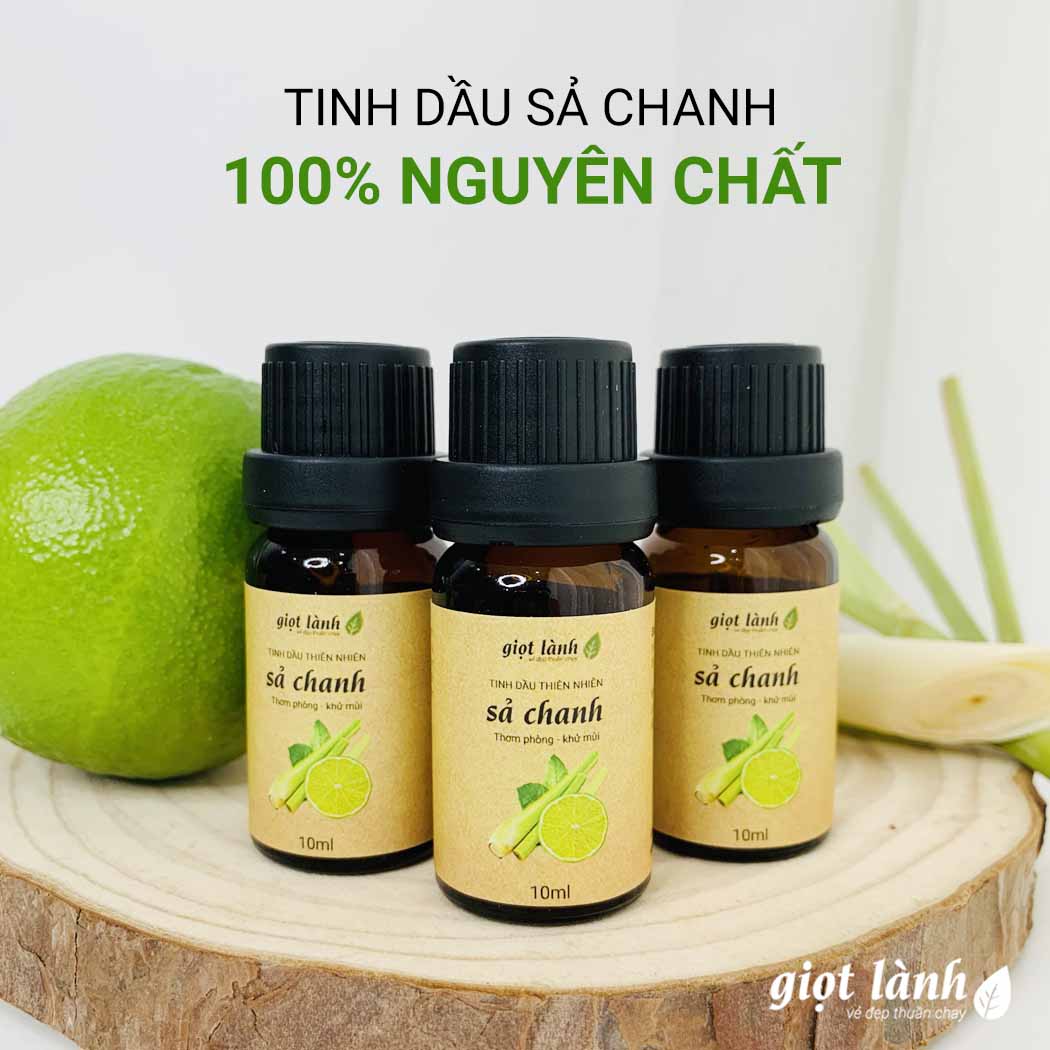Tinh dầu sả chanh nguyên chất, tinh dầu thiên nhiên - Thơm phòng, thư giãn Giọt Lành 10ml - 50ml