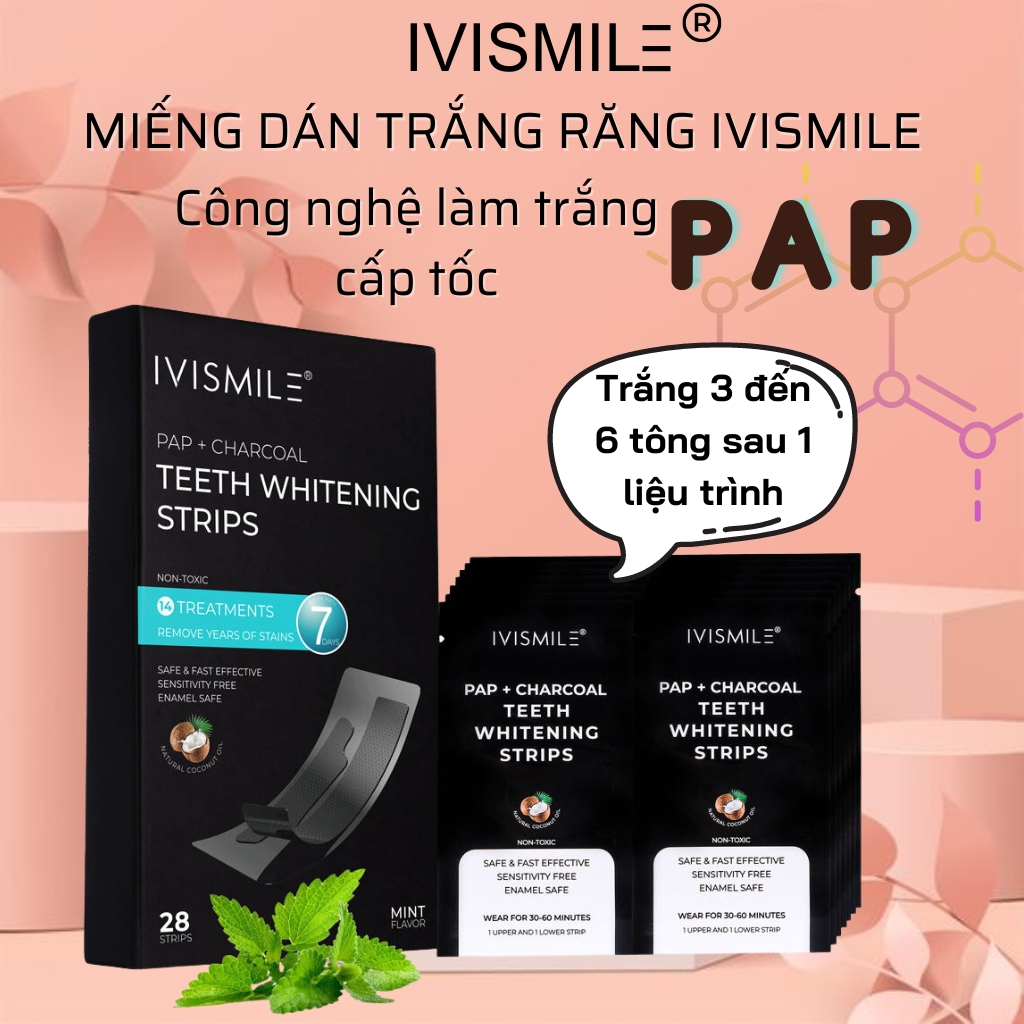 Dán Trắng Răng Cấp Tốc Ivismile, Công Thức Làm Trắng Độc Quyền PAP+,Làm Trắng Răng An Toàn Sau 30p, Không Gây Ê Buốt