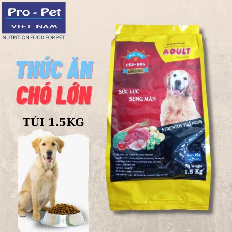 Thức ăn hạt cho chó lớn chó trưởng thành Prodog túi 1.5kg vị gà rau củ - Medipet