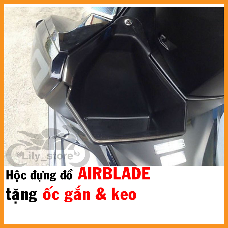 Hộc đựng đồ xe ab 2022, ab 2021, ab 2020, ab 2019, ab 2018, ab 2017, ab 2016 rổ đựng đồ airblade màu đen bóng