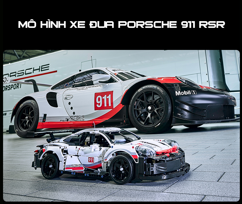 Mô hình lego xe đua porsche 911 rsr tỉ lệ 1 : 10