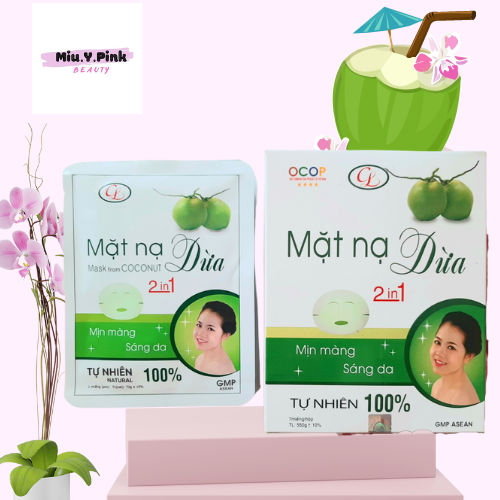 Mặt nạ dừa 2in1 Cửu Long dưỡng ẩm sáng da