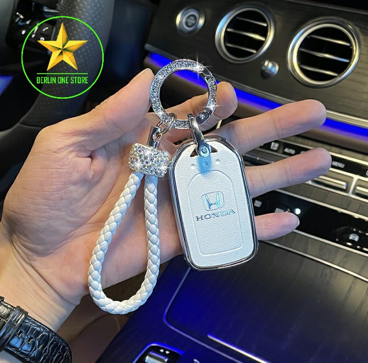 [HONDA] - Ốp đính đá bọc chìa khóa xe hơi ô tô Honda Civic City CRV HRV Brio Jazz - Bao da bọc chìa khóa đính đá - Mẫu 7