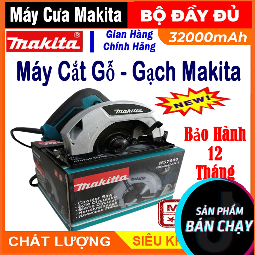 Máy cưa gỗ cầm tay mini makita hs7000 185mm - máy cắt đá gỗ cầm tay, máy cưa trượt 185mm - bảo hành 12 tháng