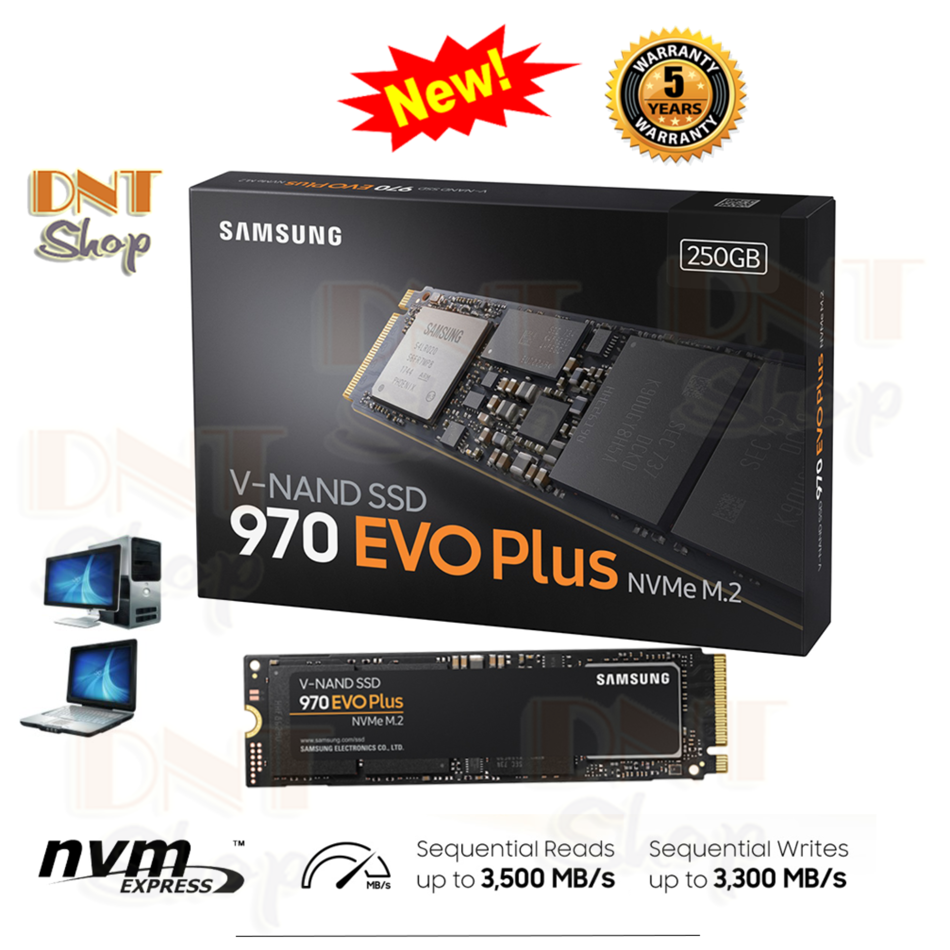 Ổ cứng SSD Samsung 970 EVO Plus PCIe NVMe M.2 2280 250GB (MZ-V7S250BW)