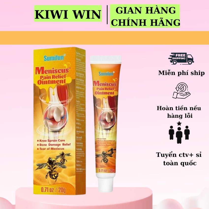 Kem bôi xương khớp SUMIFUN - Gel Bôi Xương Khớp Nọc Ong, giảm đau khớp Gối, Vai, Cổ,.. - Chiết Xuất Thảo Dược 20g-KIWI WIN