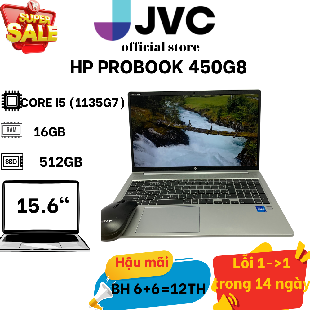 Laptop hp probook 450 g8 core i5 1135g7/ 8gb/ 256gb ssd