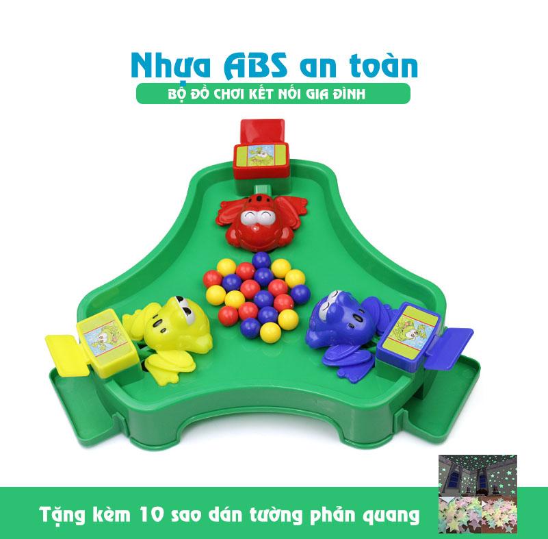 Đồ chơi thông minh bộ đồ chơi ếch ăn bi - Bàn chơi to nhựa cứng cáp - Chất lựa nhựa nguyên sinh ABS an toàn cho trẻ nhỏ Tặng kèm túi 10 sao dán tường