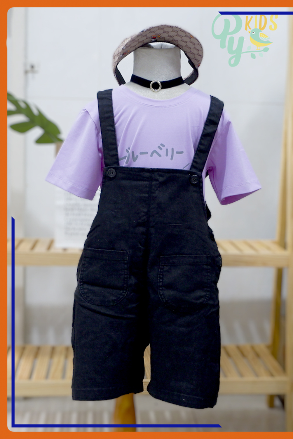 Yếm quần màu đen Dorobie size đại cho bé gái