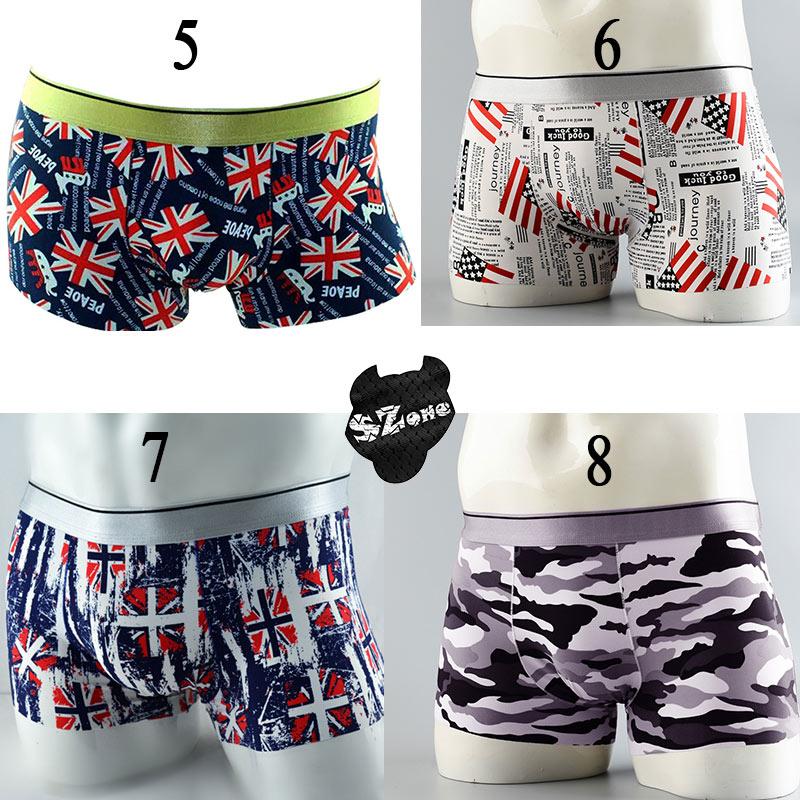 Combo 4 Quần sịp đùi nam, Bộ 4 Quần lót nam Boxer họa tiết siêu phong cách, bộ 4 quần sịp đùi họa tiết