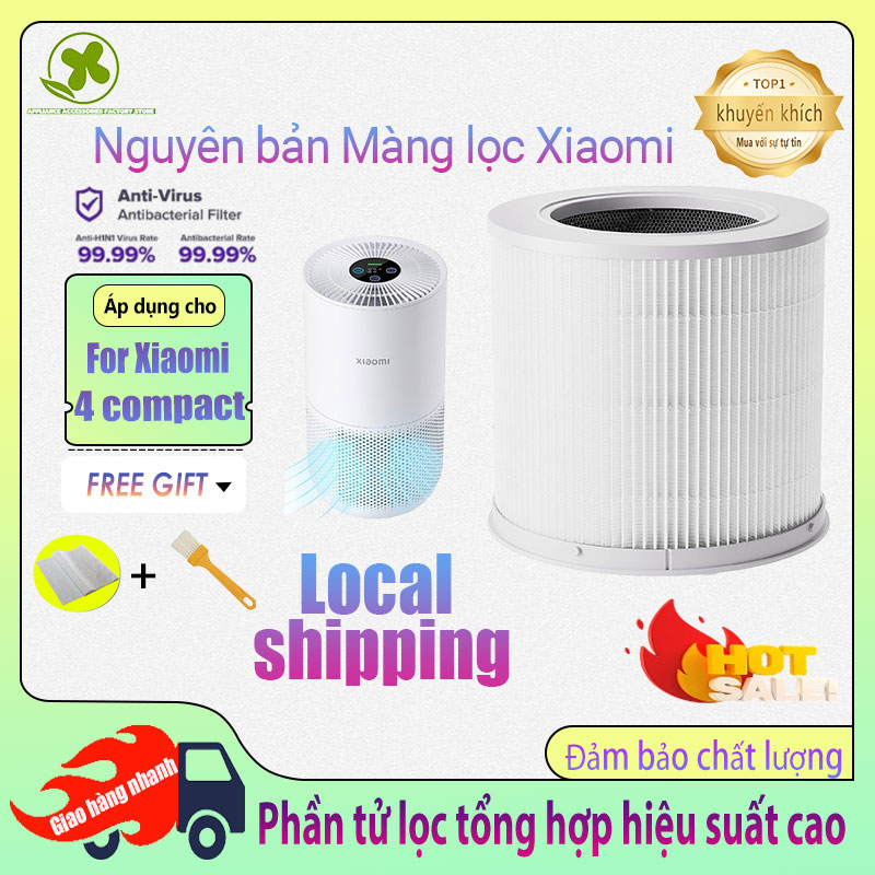  Nguyên bản   【For xiaomi 4 compact  Lõi Lọc Không Khí lọc Xiaomi 4 compact Filter Air Purifier Bộ lọc HEPA chất lượng cao và than hoạt tính HEPA H13 Cấp bệnh viện kháng khuẩn