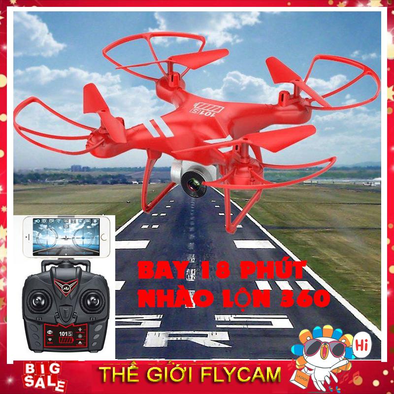 Máy bay flycam KY101S BAY 18 PHÚT bản nâng cấp của Flycam KY101 máy ảnh camera 2.0Mpa. HD 720P truyền trực tiếp về điện thoại, Có chế độ tự về bằng 1 nút bấm trên tay điều khiển. Flycam giá rẻ, Flycam pin trâu, Flycam camera HD