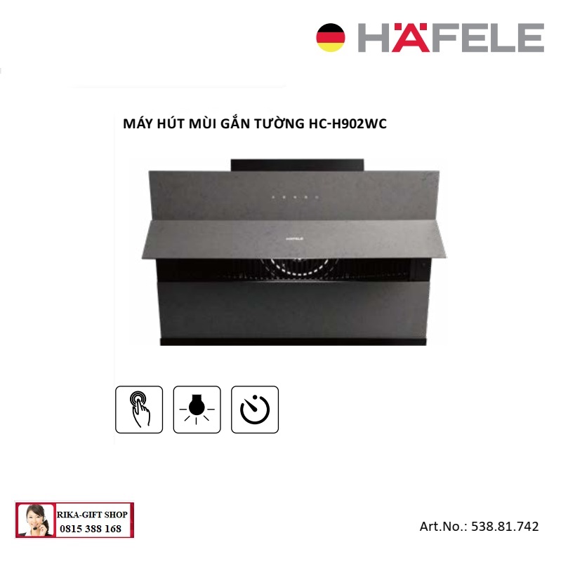 Máy hút mùi gắn tường Hafele HC-H902WC - Kích thước 896x416mm, công suất 1200 m³/h