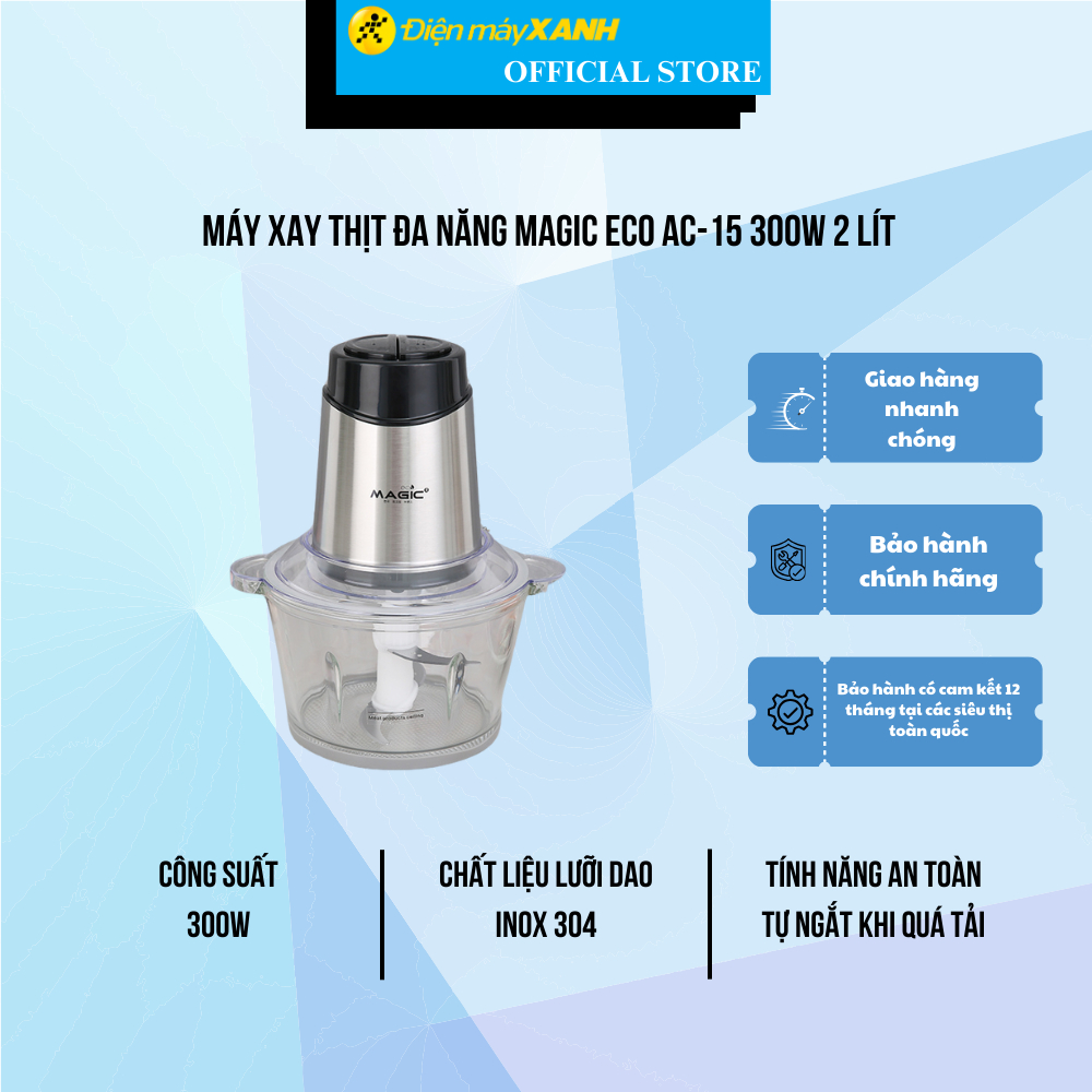 Máy xay thịt magic ac-15 2 lít 300w xay thịt, cá, rau củ, gia vị