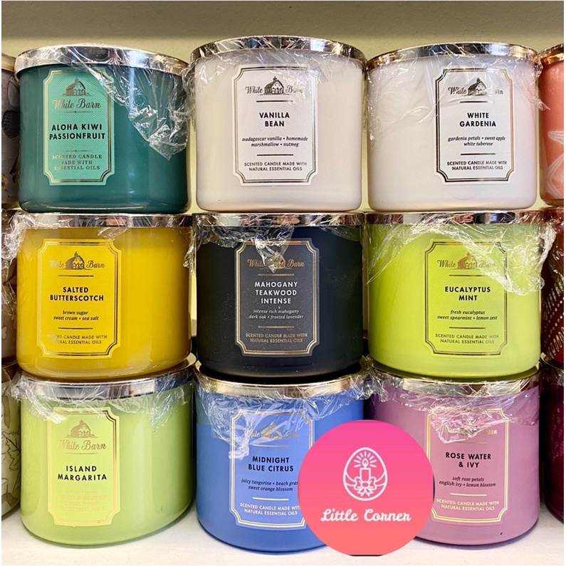 Nến thơm 3 bấc bath and body works 411g - white barn