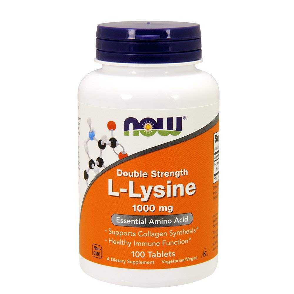 [HCM]Viên uống L lysine 1000mg mụn nội tiết Double strength amino acid Nowfoods 100 viên