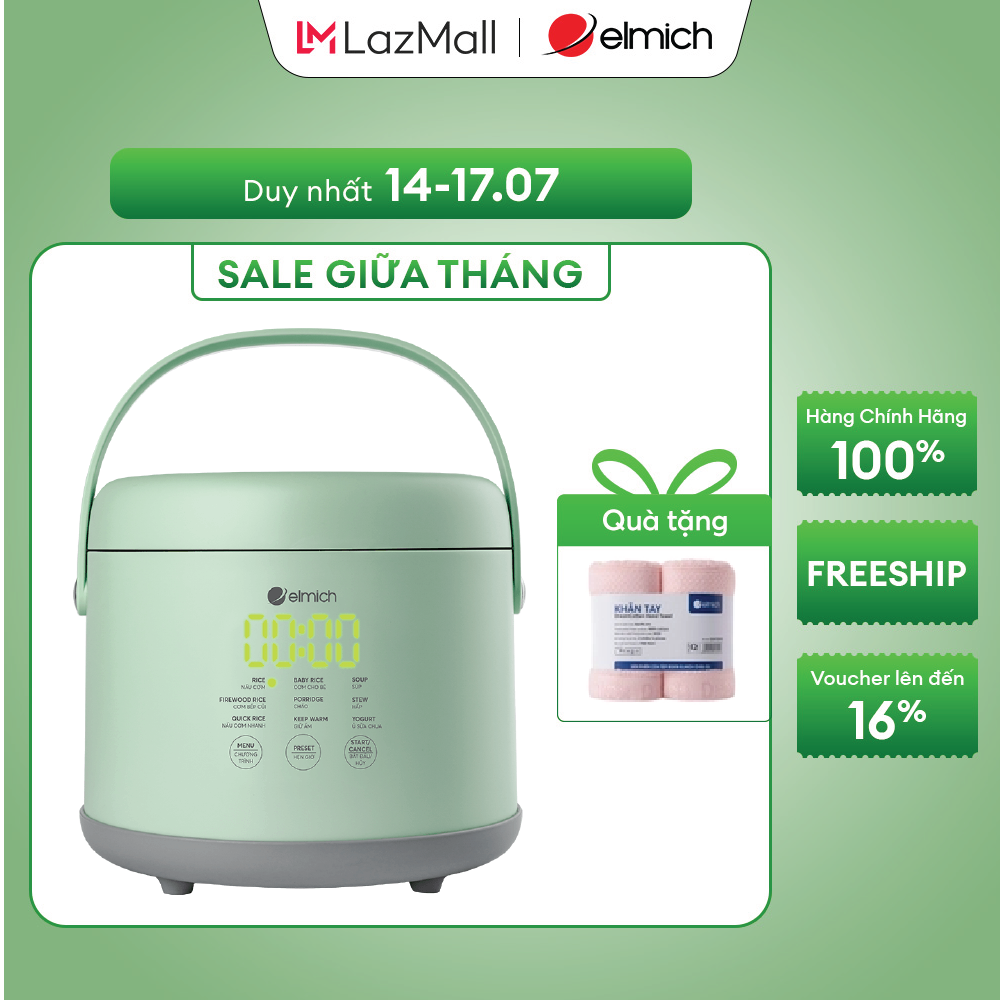 (Chỉ 20h ngày 09-12.10)Nồi cơm điện tử Elmich 0.8L RCE-3915
