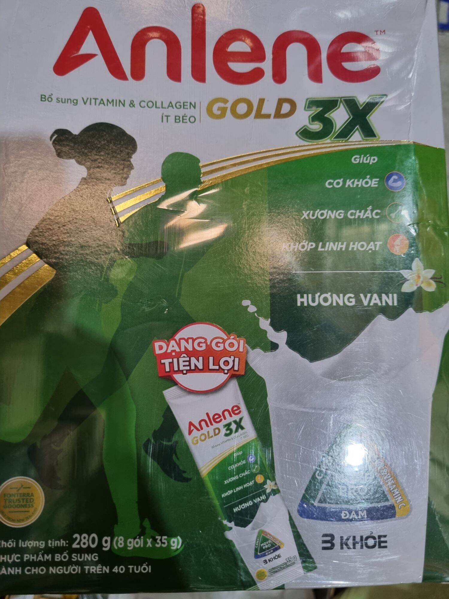 Sữa Anlene Gold 3x hương Vani 35g (mẫu gói du lịch tiện lợi)