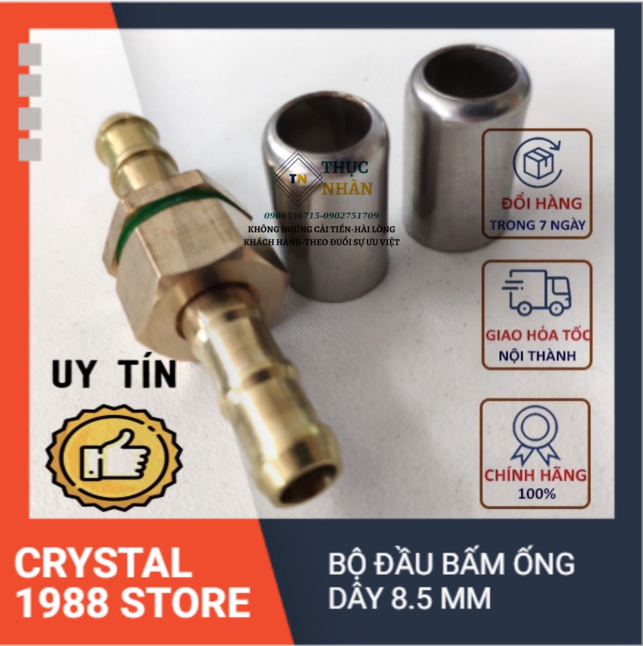Bộ đầu bấm ống đầu cos dây áp lực cao dây phun thuốc đầu 8.5MM