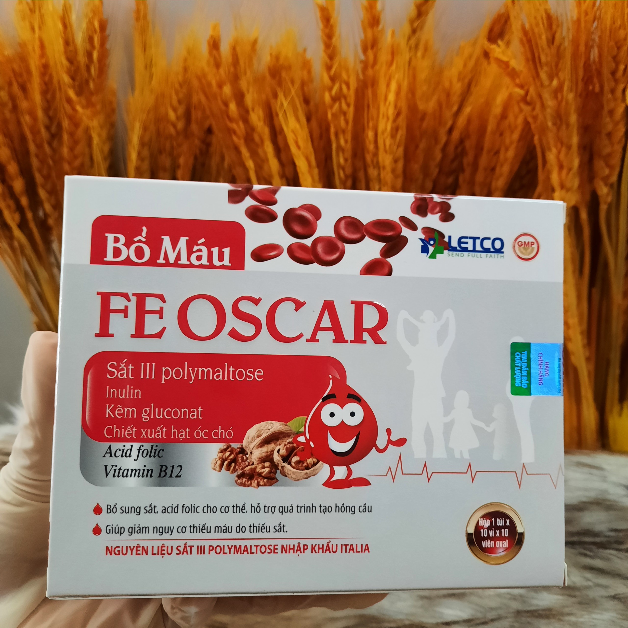 Viên uống bổ máu, bổ sung sắt, acid folic, vitamin b12, fe oscar