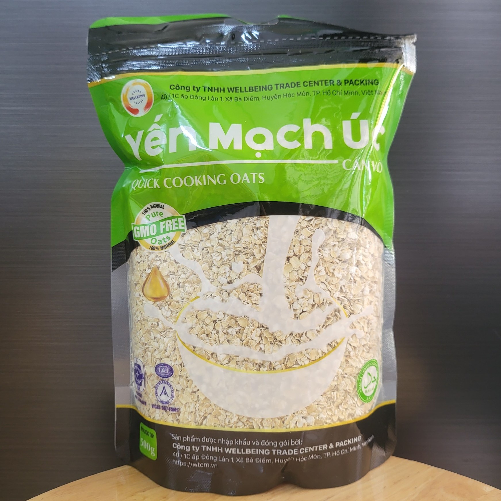 Wellbeing - túi 500g - yến mạch cán vỡ / úc / quick cooking oats