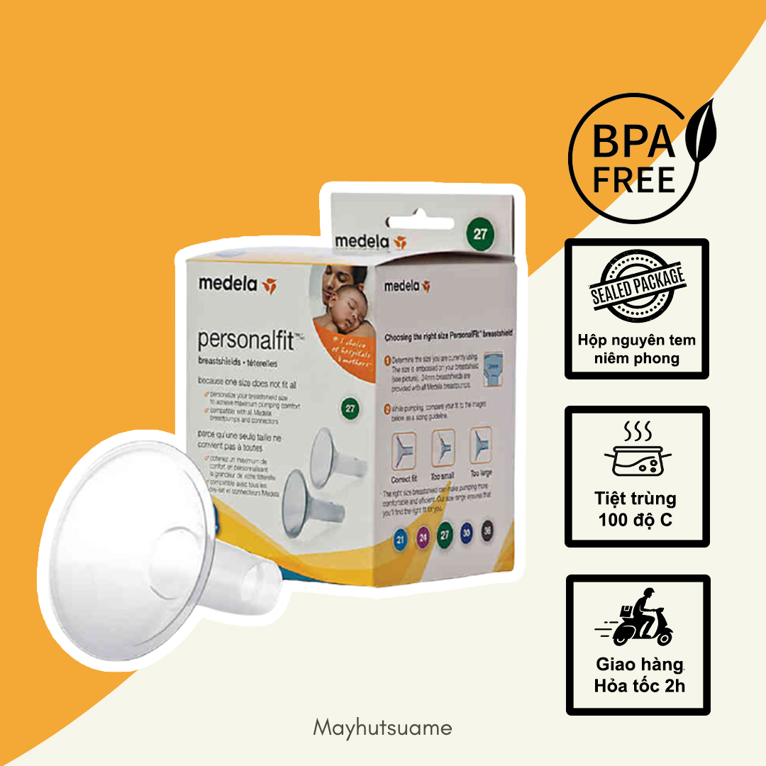 (1 cái) Phễu Máy Hút Sữa Medela Pump Swing Freestyle Sonata Harmony.... size 21mm 24mm 27mm 30mm