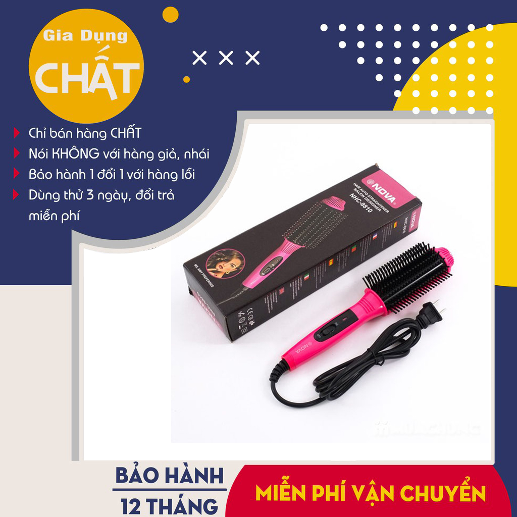 Lược Điện Nova NC-8810 Làm Cụp - Làm Phồng Mái - Lược Điện Uốn Tóc Đa Năng NOVA-Lược duỗi, dập xù, uốn cong.