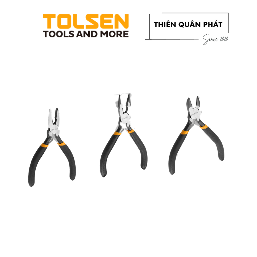 Bộ kềm 3 cái mini Tolsen 10038 kích thước 115mm chất liệu niken, nhỏ gọn đáp ứng cho các công việc cần sự khéo léo