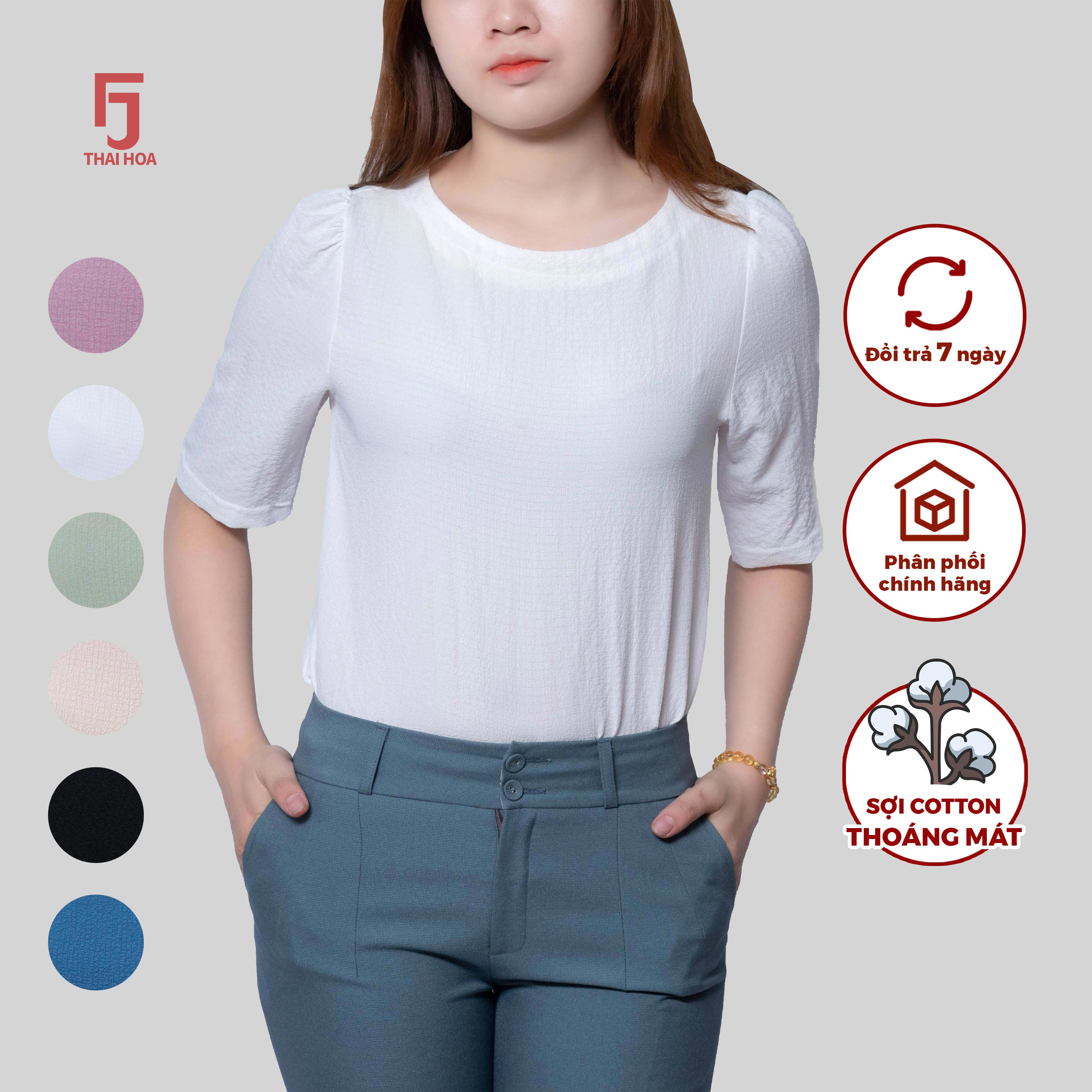 Áo sơ mi nữ kiểu thái hòa asw0203-r03