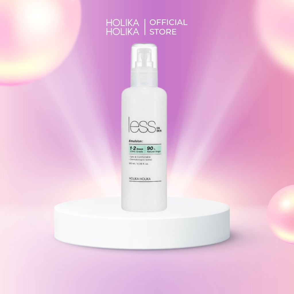 Sữa Dưỡng Hàn Quốc Holika Holika Less On Skin Trắng Da Dưỡng Ẩm Thẩm Thấu Nhanh Se Khit Lỗ Chân Lông 180ml