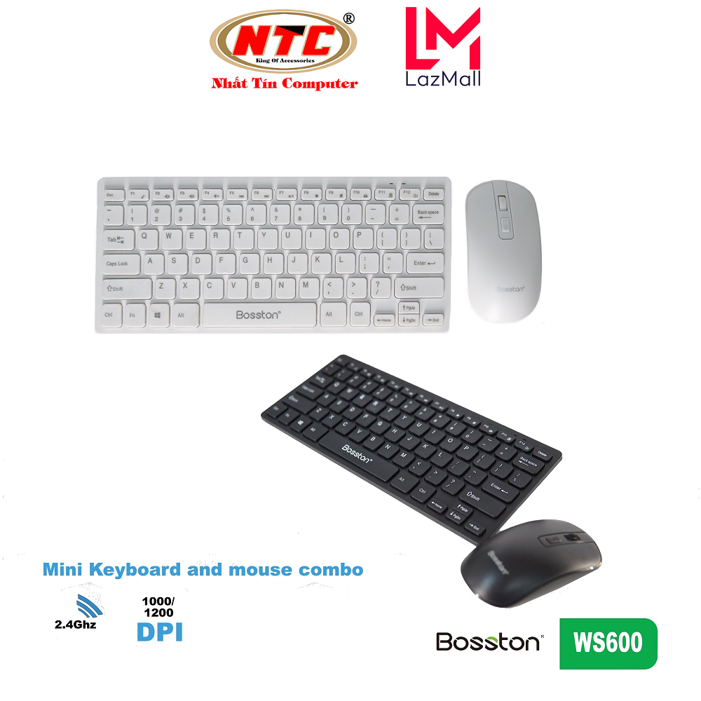 Bộ bàn phím và chuột không dây Wireless mini Bosston WS600