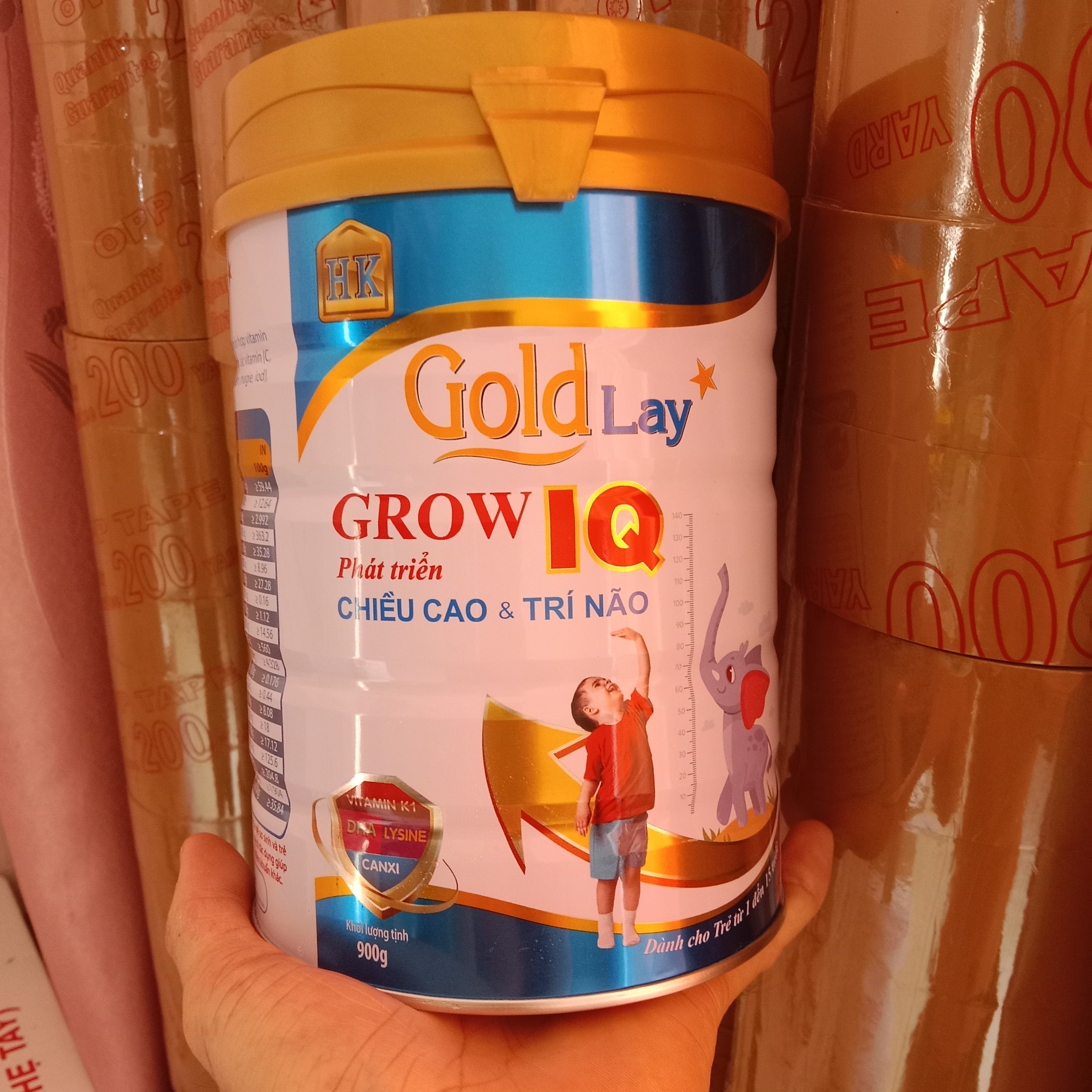 Sữa bột tăng chiều cao, trí não Goldlay 900g, hương vani thơm ngon - Date mới
