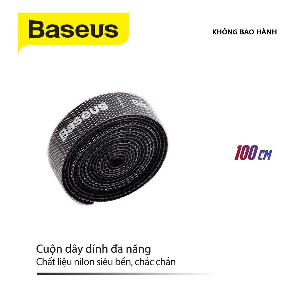 Dây quấn cáp sạc Baseus tiện lợi dễ dùng, Dụng cụ cố định dây cáp Baseus (Màu Đen) - Hàng Chính Hãng