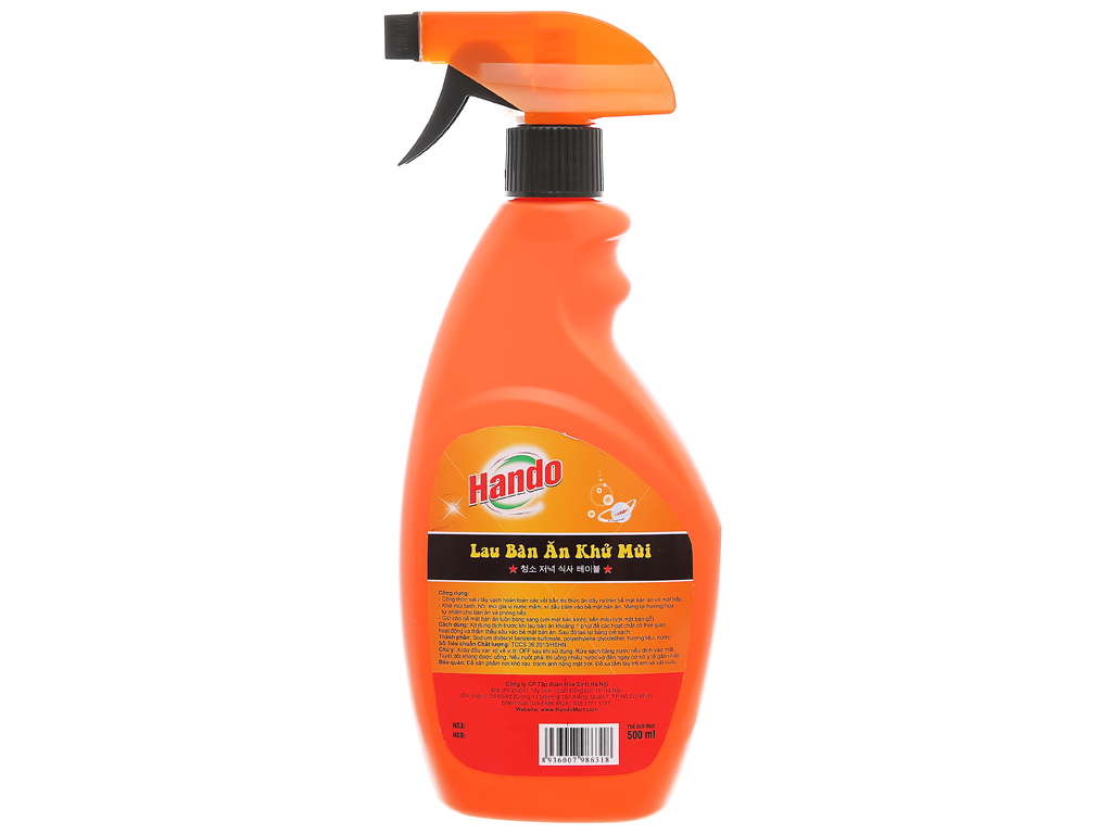 Chai xịt nước lau bàn ăn khử mùi diệt khuẩn Hando 500ml HLS847