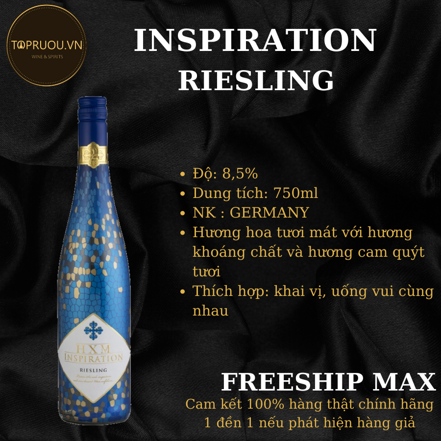 Rượu vang trắng top rượu - inspiration riesling 750ml - hàng thật - giao nhanh