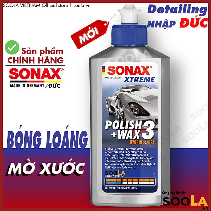 Kem đánh bóng xóa xước Sonax Polish Wax 3 Xtreme 250ml 202100