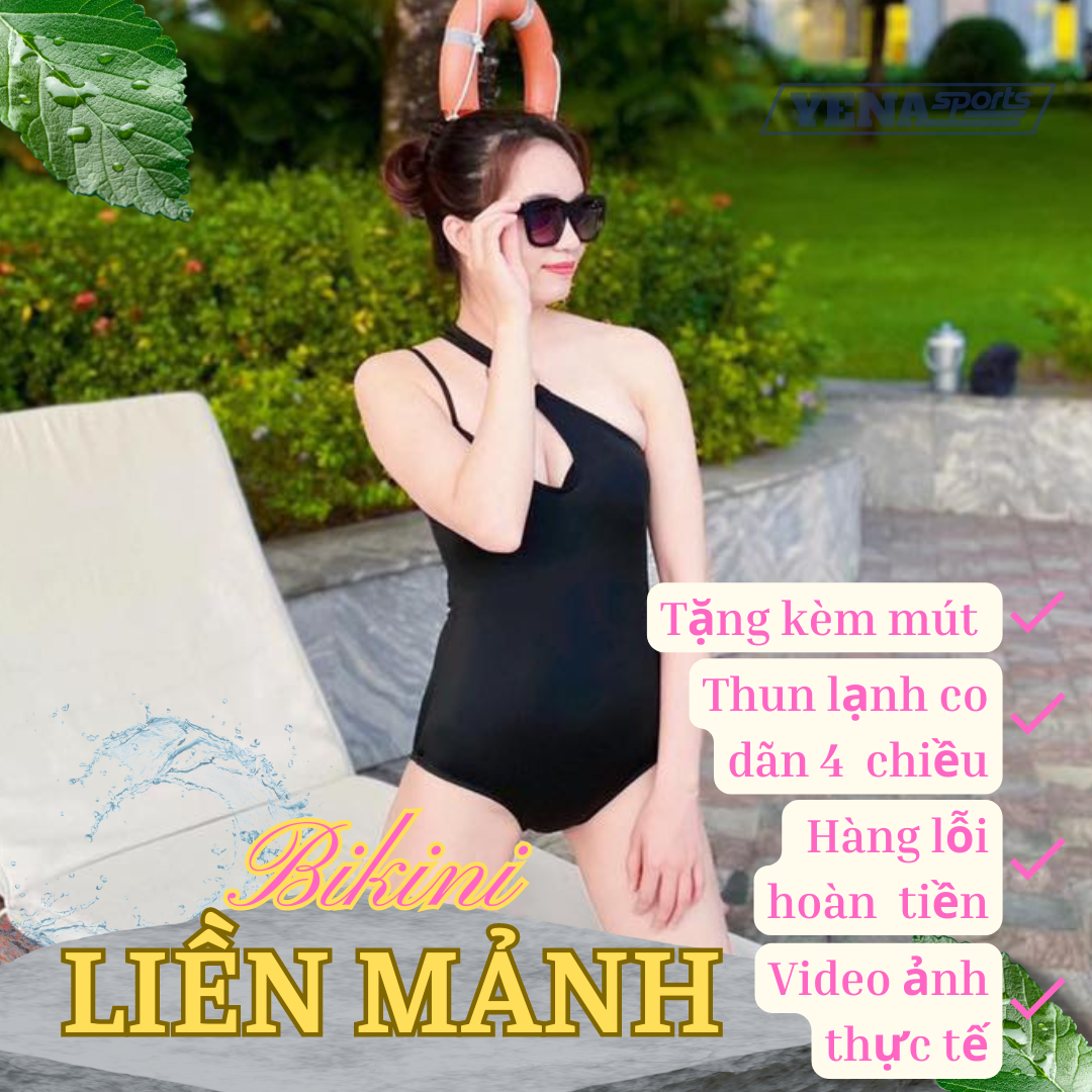 [FREESHIP + HOÀN TIỀN 50K] Đồ bơi nữ Bikini 1 mảnh lệch vai thun lạnh tốt đi biển mùa hè sexy LM006