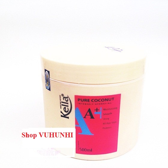 Hấp dầu dừa Kella A+ hồng Pure Coconut 500ml 🤩Tận Gốc🤩 Chính Hãng Siêu thơm mềm bóng mượt tóc, cải thiện khô xơ, hư tổn.