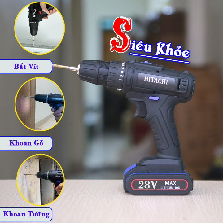 Khoan pin hitachi 28v hàng công ty