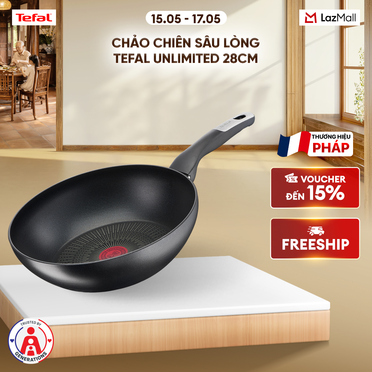 Chảo chiên sâu lòng Tefal Unlimited 28cm