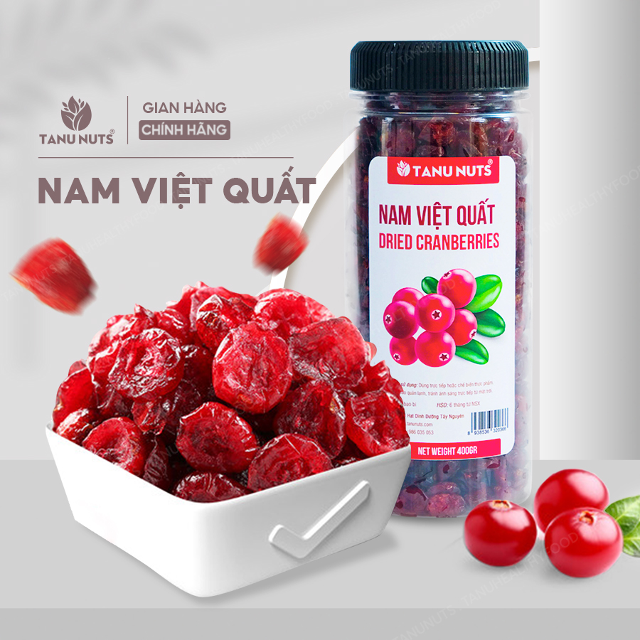 Nam việt quất sấy khô TANU NUTS 400g việt quất sấy nhập khẩu Mỹ không đường tốt cho người ăn kiêng