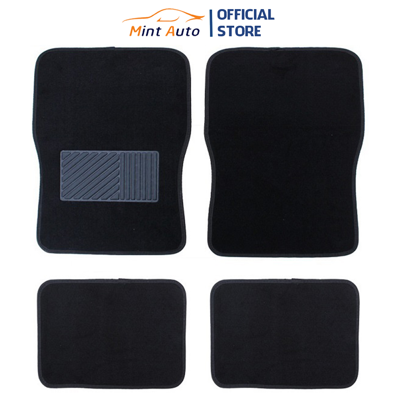  Trọn bộ 04 miếng tấm thảm nỉ nhung lót sàn lót chân chống trơn trượt cao cấp cho xe ô tô xe hơi 4-5-7 chỗ 