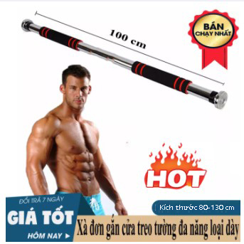 Xà đơn gắn cửa treo tường đa năng 80-130cm loại dày - HÀNG HOT 2021-Xà đơn treo tường gắn cửa độ dài tùy chỉnh 60-100cm - thanh hít xà đơn từ 60 - 130cm, siêu chắc chắn