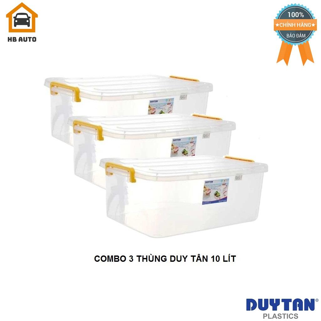 Combo 3 thùng nhựa duy tân trong suốt 10 lít no.h115 tiện dụng an toàn