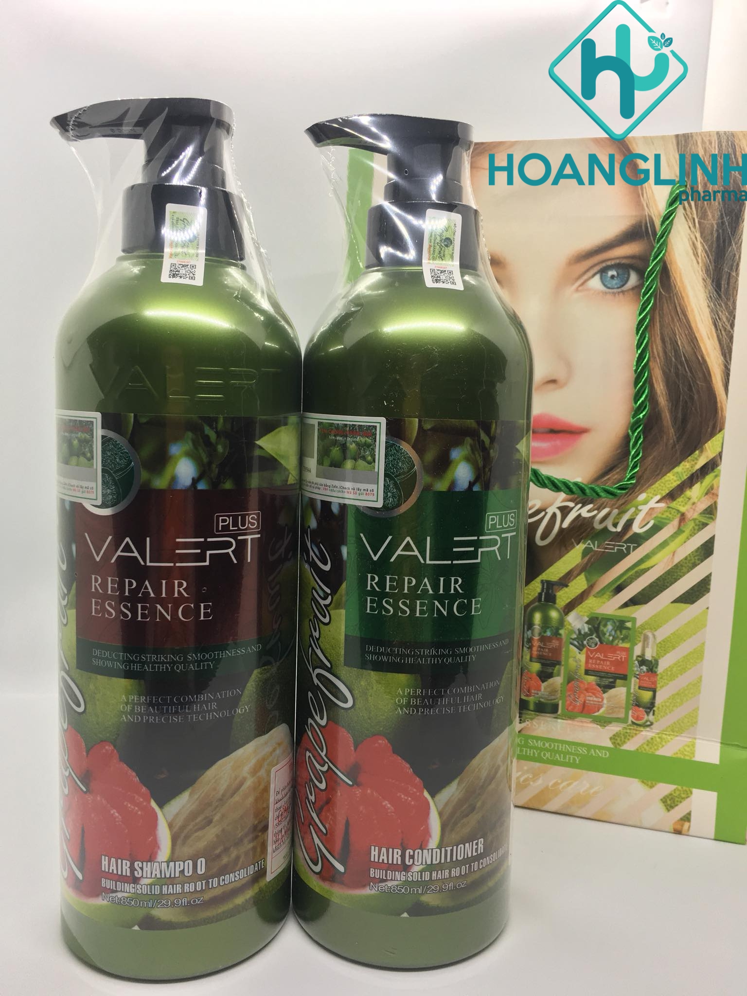 Bộ dầu gội - dầu xả bưởi trị rụng tóc phục hồi grapefruit plus 850ml