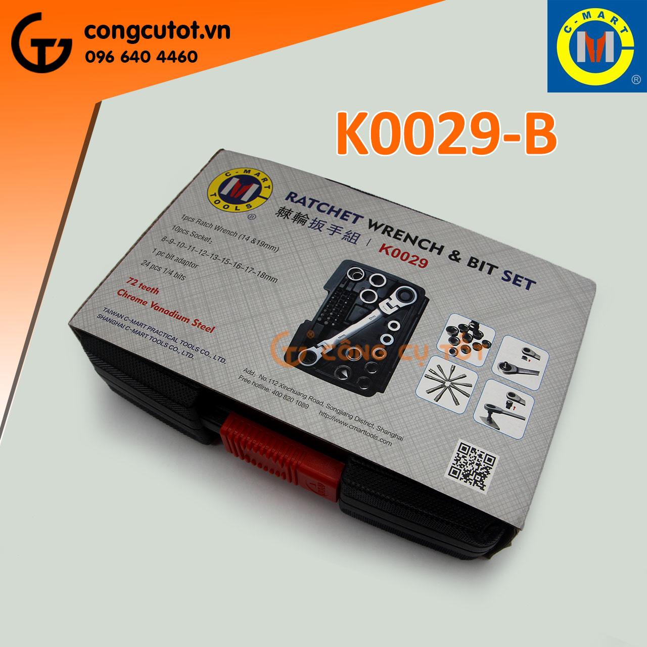 Bộ cờ lê tự động gật gù c-mart 36 chi tiết k0029-b