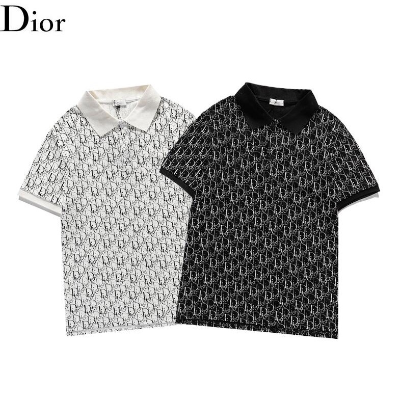 CHRISTIAN DIOR COTTON PIQUE WITH BEE EMBROIDERED POLO SHIRT