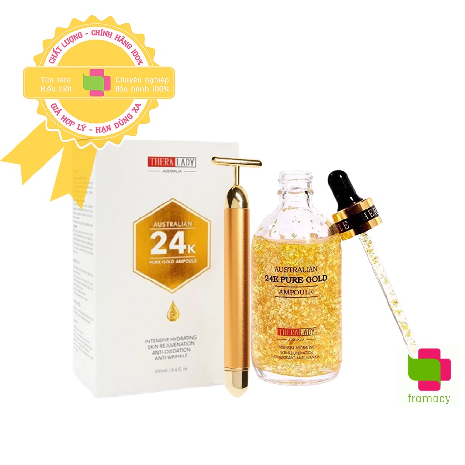 Tinh chất vàng Thera Lady Australian 24k Pure Gold Ampoule, Úc (100ml) dưỡng da cho người trên 25 tuổi