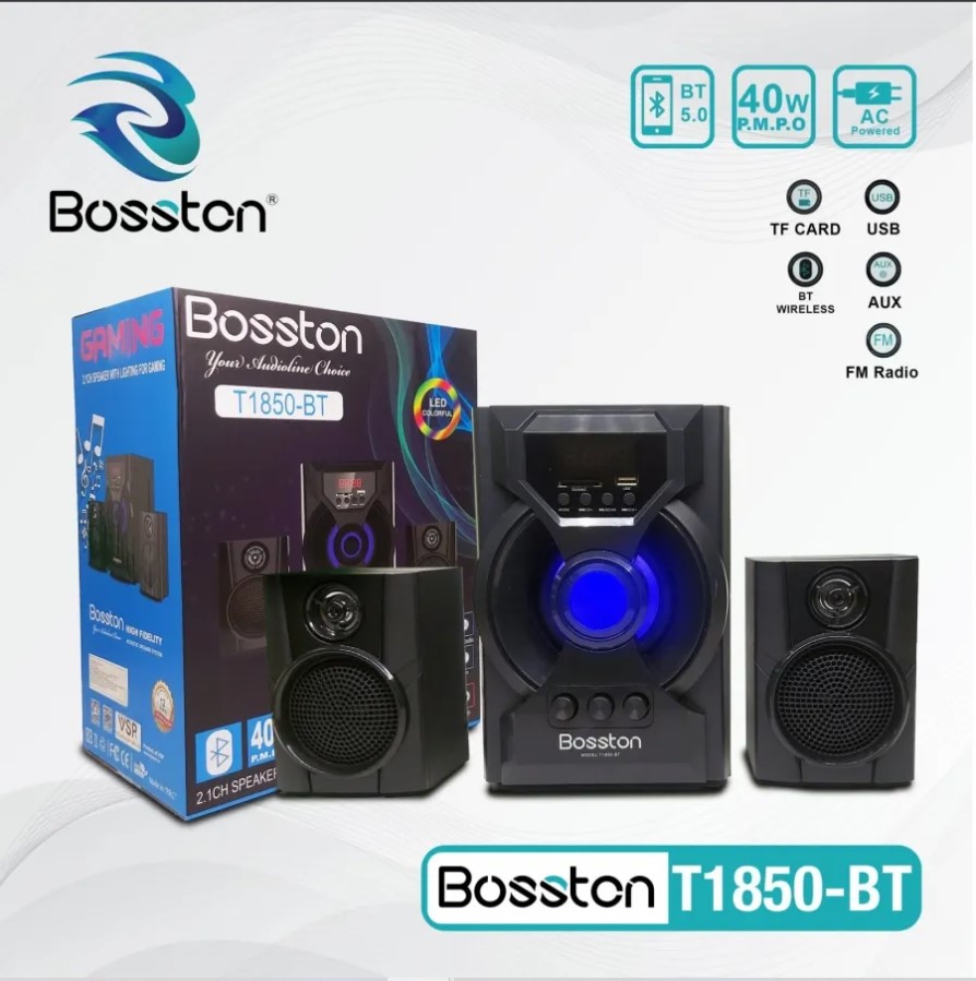 Loa vi tính chính hãng,Bass cực căng |Loa vi tính, máy tính,Loa vi tính cao cấp,Loa vi tính bass mạnh,Loa vi tính Bosston bluetooth 2.1 T1850-BT Sản sinh âm thanh cực hay